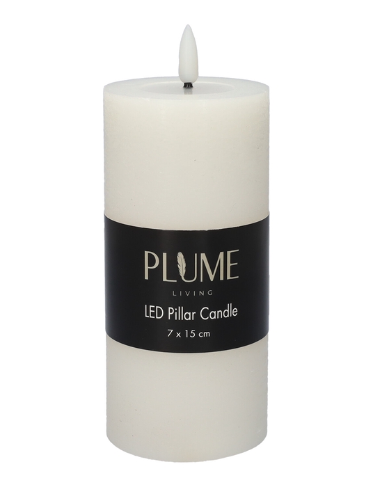 <h4>DF-730465700 - Pillar LED candle Lumina Touch d7xh15 rustic white</h4>