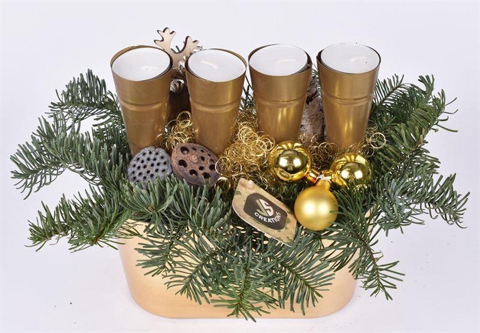 <h4>Kunststof ovaal goud 20x10cm</h4>