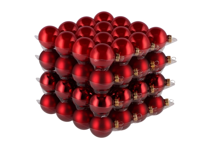 Glass Ball Christmas Red 40mm P/64