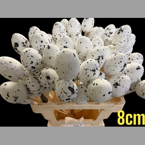 E. EGG SPIKKEL WIT  8 CM OP STOK