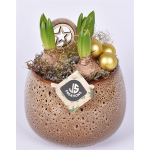 Keramiek sierpot bruin 16.5cm