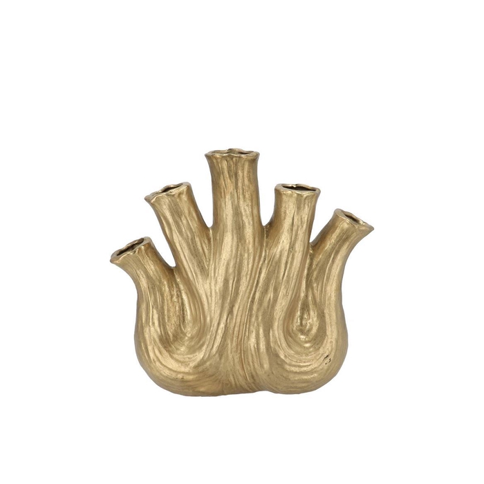 <h4>Aglio Gold Vase Oval 20x9x19cm Nm</h4>