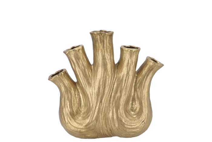 Aglio Gold Vase Oval 20x9x19cm Nm