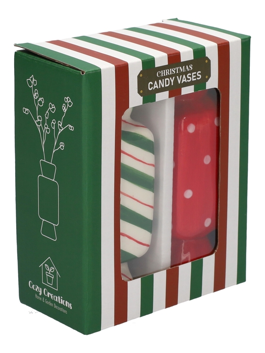 <h4>DF11-730456100 - Gift box 2pcs Vase Candy 4.5x4.5x11.5 green showbox</h4>