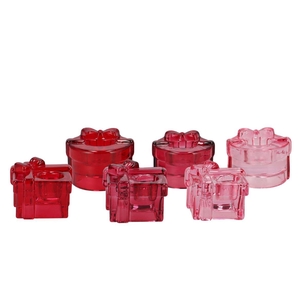 Bowy Jolly Pink Mix Candle Holder Bow Square Ass 6x5x5cm
