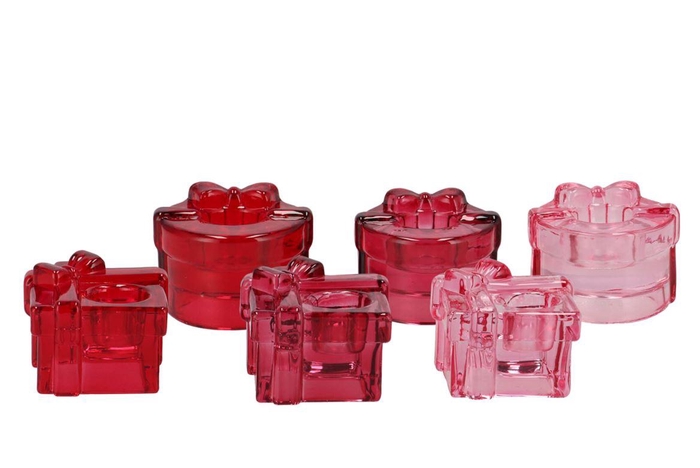 <h4>Bowy Jolly Pink Mix Candle Holder Bow Square Ass 6x5x5cm</h4>