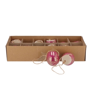 Eggs Chicken Open With Rope Fuchsia Glitter P/12