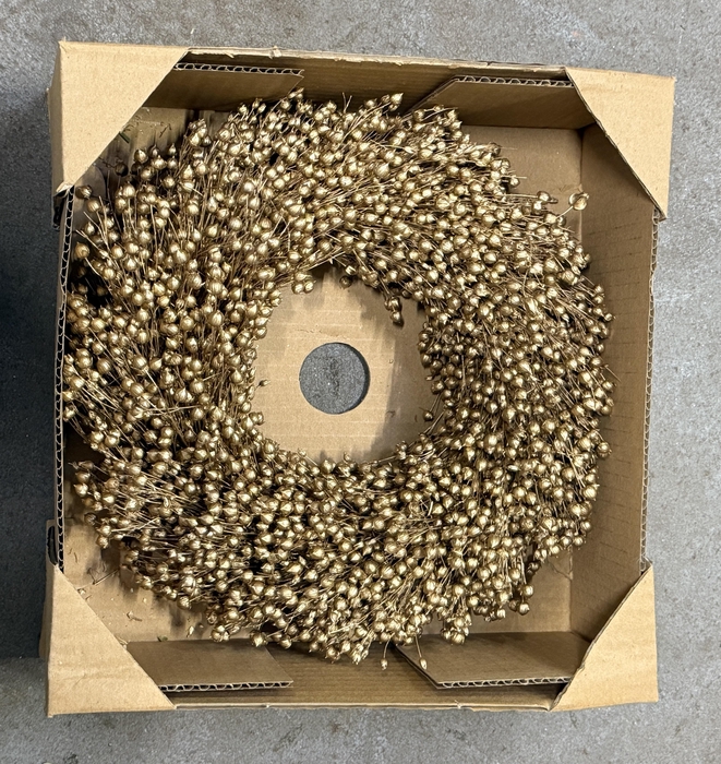 <h4>Dried wreath 'Flachs gold' - 30 cm</h4>