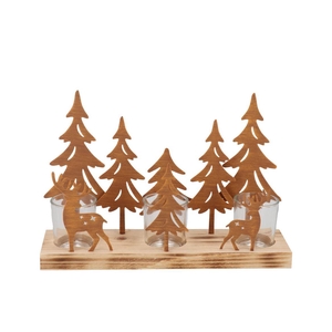 Katy Rust Metal Rack X-mas T-light 30x8x20cm
