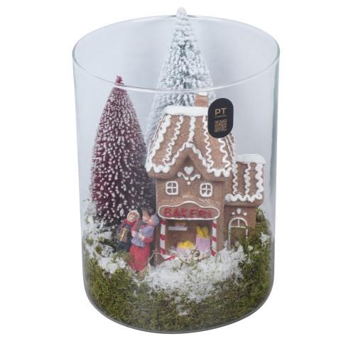 <h4>PTCV2114 Arrangement Christmas Village in glazen cylinder</h4>