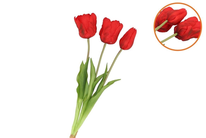 <h4>Silk Tulip Bouquet Red 26x47cm Nm</h4>