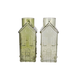 Mille Green Vase House 13x13x30cm