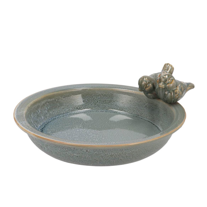 <h4>Iron Stone Bird Bowl Glazed Light Blue 33x5cm Nm</h4>