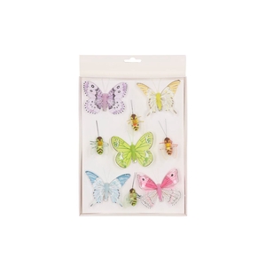 Pick Butterfly On Clip Mix P/10 5-8cm