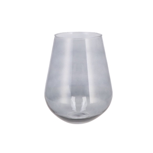 Mira Smoke Glass Wide Vase 22x22x28cm