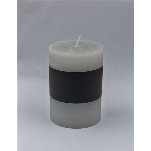 <h4>Pillar candle Lucian d6.8xh9.5 rustic l.grey</h4>