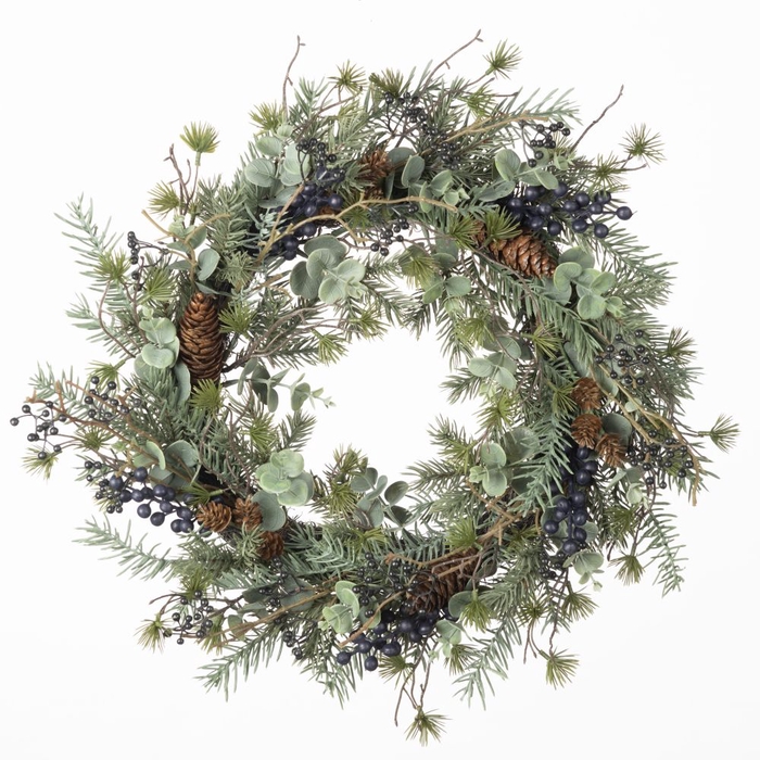 AF Wreath Berry/Eucalyp MixD45