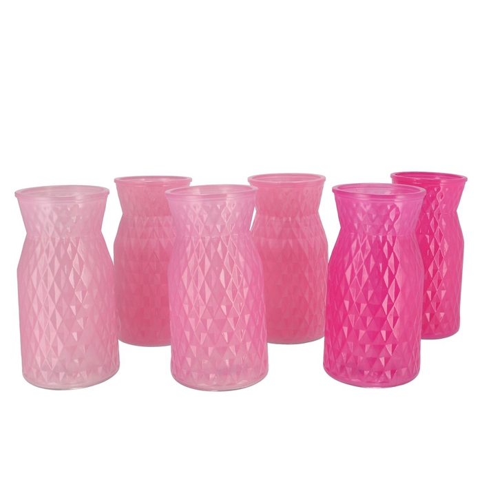 <h4>Diamond Pink Mix Vase Ass 14x25cm Nm</h4>