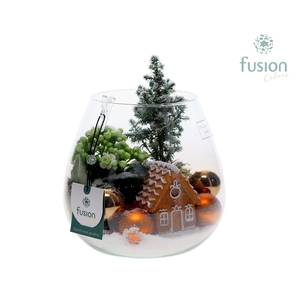 Green Bottle Abby Medium Kerst met arrangement