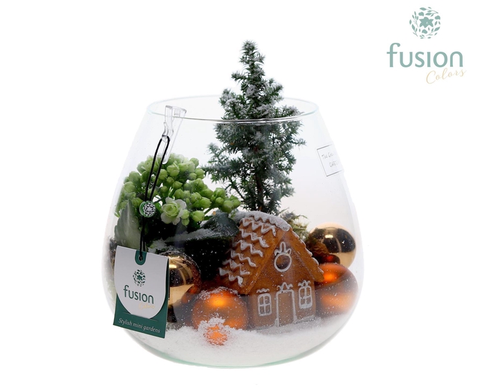 <h4>Green Bottle Abby Medium Kerst met arrangement</h4>