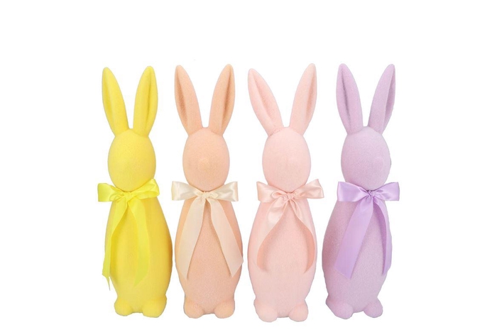<h4>Easter Flock Dreamy Pastel Bunny Bow Ass 10x10x31cm</h4>