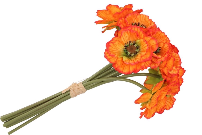 <h4>Silk Poppy Bouquet Orange 9x 33cm</h4>