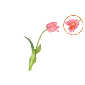 Silk Tulip Single Light Pink 48cm