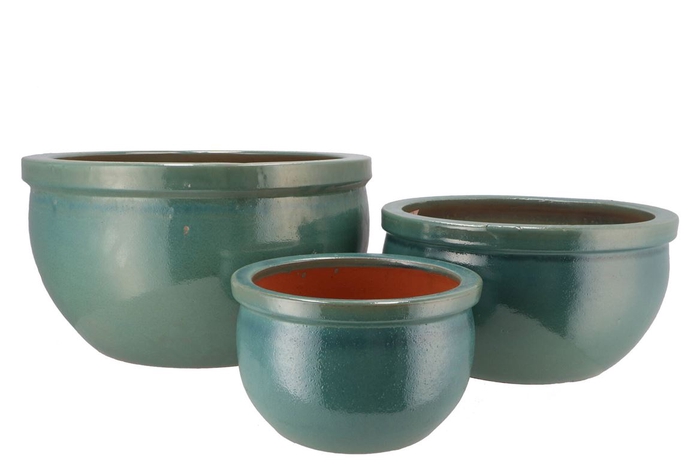 Malaysia Celadon Coupe 47x27cm Set De 3 Pièces