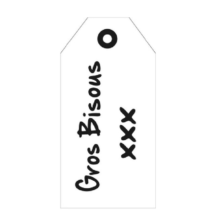 <h4>Labels Kaart 5*10cm x20 Gros bisous</h4>