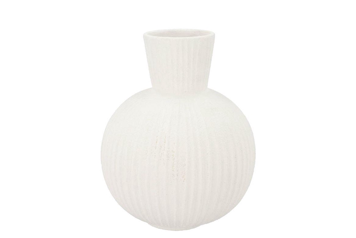 <h4>Jill White Vase Structure 22x22x28cm</h4>