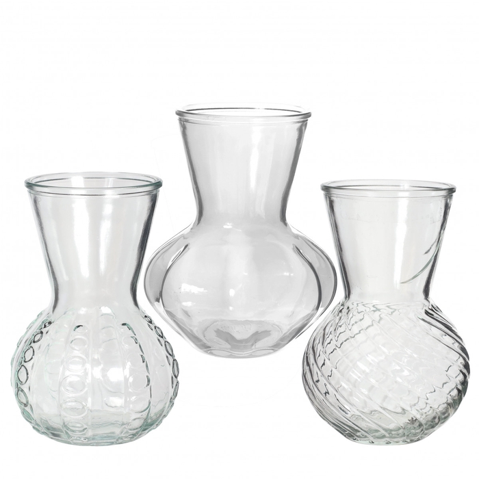 Glass Vase Kristal d6/13*18cm ass.