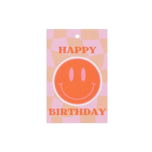 Gift Bouquet Card Happy Birthday Orange 6x9cm P/25