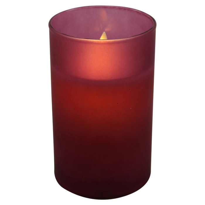 DF12-MB-10350 - Led candle matt darkpink glass 12,5cm