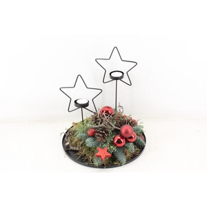 arr5 Kerst MB - Zink rand ster std. 2wax red