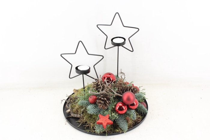 <h4>arr5 Kerst MB - Zink rand ster std. 2wax red</h4>