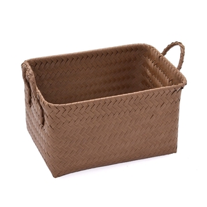 CESTA DECORATIVA RETANGULAR G MARROM CLARO 636-041