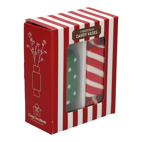 <h4>Gift box 2pcs Vase Candy 4.5x4.5x11.5 red showbox</h4>