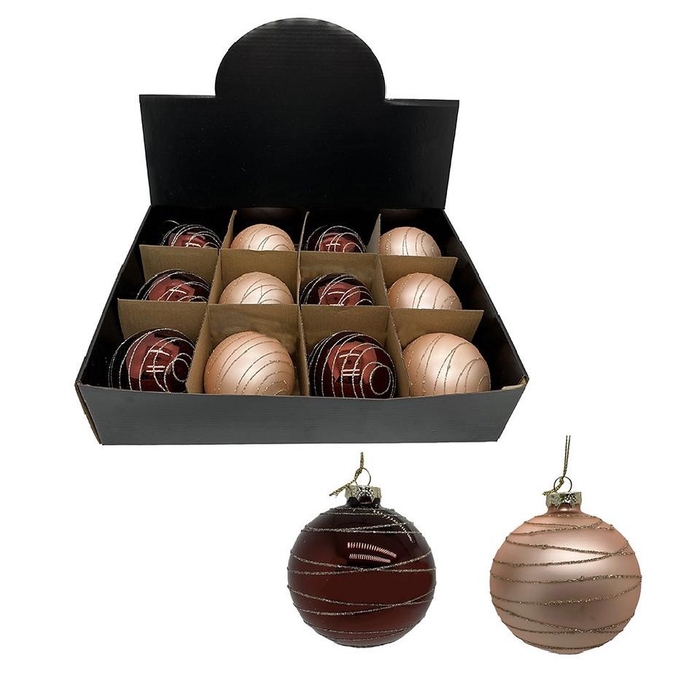 <h4>Christmas bauble Lines 80mm ass.</h4>