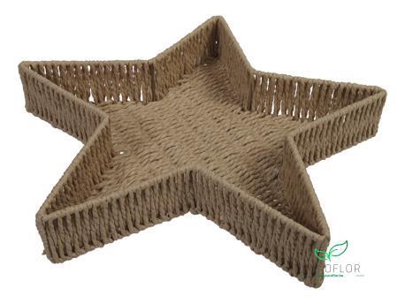 PAPER STAR TRAY NATURAL 42X6CM