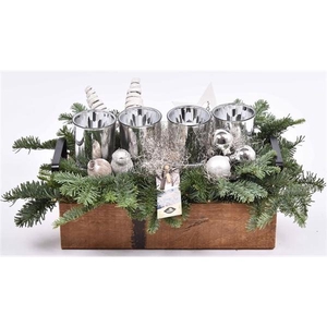 Hout dienblad metal greep 30x15cm