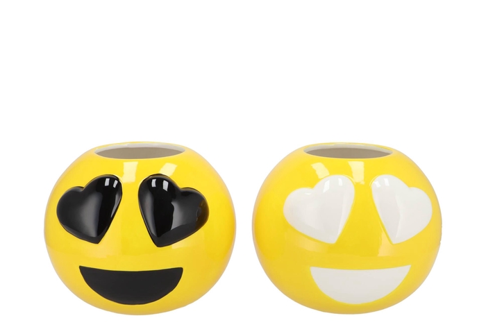 Smiley Lovely Yellow Mix Vase Ass 21x21x18cm Nm