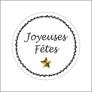 Kerst Sticker 39mm x500 Joyeuses F.
