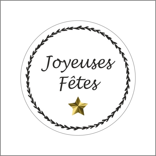 Christmas Sticker 39mm x500 Joyeuses F.