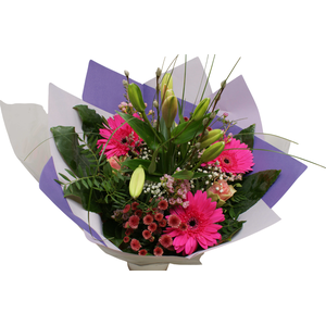 Boeket bamboo lila papieren hoes