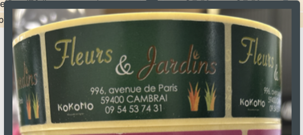 <h4>Étiquettes autocollantes par 1500 fleurs et jardin</h4>