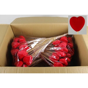 Stick Heart Flock Red  7,5cm