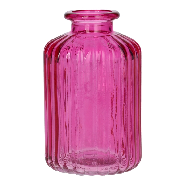 <h4>Bottle Caro lines d3.5\\6.2xh10 fuchsia transparent</h4>