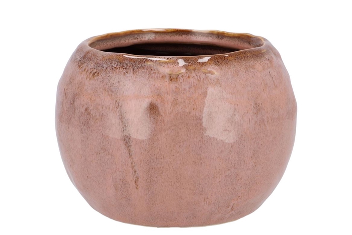 Iron Stone Old Pink Ball Pot 20x20x16cm Nm