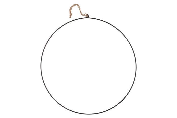 <h4>Metal Circle Black With Rope 48cm</h4>