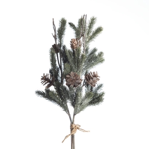 AF Pine/Cone Bun Frosted L40cm
